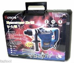 1-1/2 Electric Rotary Hammer Drill With Bits Sds Plus Roto Tool 1.5 HP