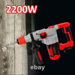 2200W Electric Rotary Hammer Drill Demolition Concrete Breaker Jackhammer 220V