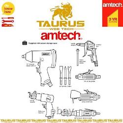 77x AMTECH Air Tool Kit Hammer Impact Gun Grinder Wrench DIY Power Socket Bit UK