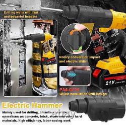 7 in 1 Power Tool Kit Electric Hammer Drill Wrench Chainsaw Grinder+Batteries UK