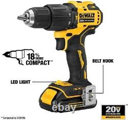 ATOMIC 20V MAX Hammer Drill, Cordless, Compact, 1/2-Inch, Tool Only (DCD709B)