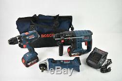 BOSCH 18V 2x4Ah Akku Werkzeug SET GSR Schrauber + GWS + GBH Hammer Combo Kit