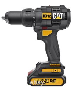 CAT DX12 18V 65Nm Brushless Combi Hammer Drill with x2 2.0Ah