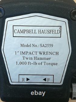Campbell Hausfeld 1 Pistol Grip Impact Wrench Air Tool SA2559 Twin Hammer