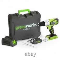 Combi Hammer Drill Cordless 3-in-1 GW3801107VA 24V Greenworks Battery & Charger
