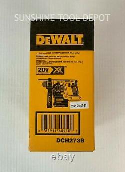 DeWalt DCH273B 1 20V MAX XR Li-Ion Brushless SDS Plus Rotary Hammer Drill