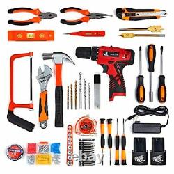 Dedeo Tool Set with Drill 108Pcs Cordless Drill Household Power Tools Set wit