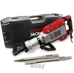 Demolition Hammer Breaker Drill 1700W 230V 75J with Chisels & Wheeled Carry Case