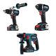 Erbauer Combi Drill Impact Driver Sds+ Drill Kit Cordless 3x2ah 18v Brushless