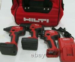HILTI 12 Volt Hammer Drill Impact Driver Combo Kit+ 2(2.6) Ah & 4.0 Ah Batteries