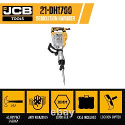 JCB 1700W 65J 30mm HEX Demolition Hammer Breaker / Chisel, 230-240V 21-DH170