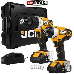 JCB 21-18TPK-2 18v Combi Hammer Drill & Impact Driver + 2 x 2Ah Batteries & Case