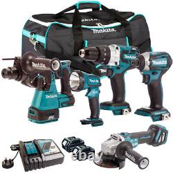 Makita 18V 5 Piece Combo Tool Kit with 2 x 5.0Ah Batteries & Charger MAKDEAL-56