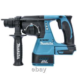 Makita DHR242 18V Brushless SDS+ Rotary Hammer Drill With 4 Piece SDS Chisel Set