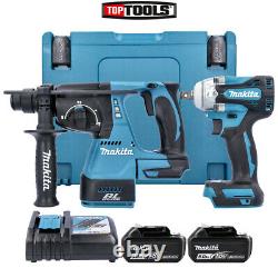 Makita DLX2372TJ 18V SDS+ Hammer & Impact Wrench + 2 x 5Ah Batteries & Charger