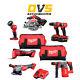 Milwaukee 18v M18 Fuel 7 Piece Kit With 3x 5.0ah Batteries Charger And 2 Bags