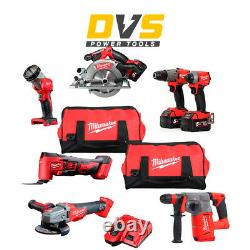 Milwaukee 18V M18 FUEL 7 Piece Kit with 3x 5.0Ah Batteries Charger and 2 Bags