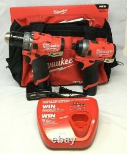Milwaukee 2598-22 FUEL BRUSHLES 1/4 Hex Impact Driver 1/2 Hammer Drill, GL197