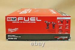 Milwaukee 2598-22 M12 Fuel Hammer Drill and Hex Impact Driver Combo Kit