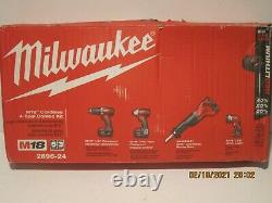 Milwaukee 2696-24 M18 4 Piece Cordless Combo Kit, FREE SHIP NEW IN SEALED BOX
