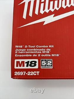Milwaukee 2697-22CT M18 Li-Ion Hammer Drill/Impact Driver Combo NO BATTERIES