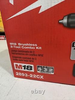 Milwaukee 2893-22CX M18 Brushless Hammer Drill & Impact Combo Kit
