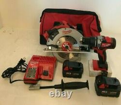 Milwaukee 2992-22 Hammer Drill and Circular Saw Combo Kit, GR