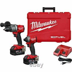 Milwaukee 2997-22 M18 Fuel 18-Volt Brushless Hammer Drill + Impact DR Combo