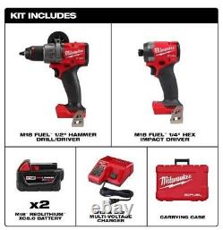 Milwaukee 3697-22 M18 Fuel Brushless Hammer Drill + Impact Driver Combo 18-Volt