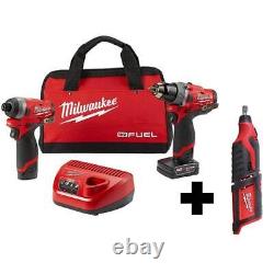 Milwaukee Hammer Drill And Impact Driver Combo Kit With Rotary Tool Red (2-Tool)
