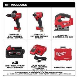 Milwaukee Hammer Drill Impact Driver Combo Kit with Jigsaw M18 FUEL 18-V (2-Tool)