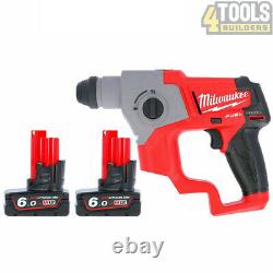 Milwaukee M12CH 12V Fuel SDS+ Rotary Hammer Drill With 2 x 6.0 Ah Batteries