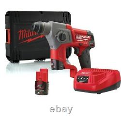 Milwaukee M12CH-202X Compact SDS Hammer Drill x2 Batteries Charger and Case