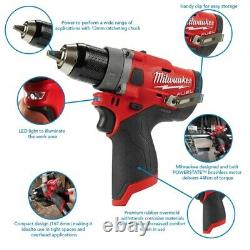 Milwaukee M12FPD-602X M12 12v 44Nm Hammer Drill Driver x2 6Ah Batteries Charger