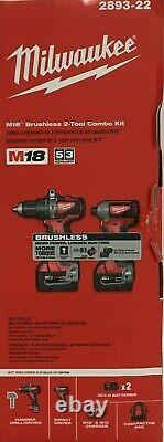 Milwaukee M18 2-Tool Combo Kit 2893-22, Hammer Drill/3-Speed Impact Driver