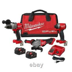 Milwaukee M18 FUEL Hammer Drill Impact Driver Grinder Cordless Combo 2997-23G