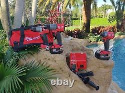Milwaukee M18 Fuel 18-Volt Brushless Hammer Drill, Drill, + Impact Driver Combo