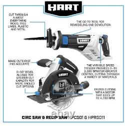 New HART Cordless 6-tool Combo Kit Impact Driver, Drill, LEDLight, 2-Saw, Sander