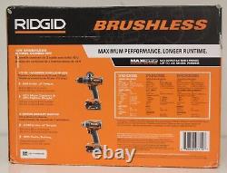 RIDGID (R9208)18V Brushless Hammer Drill and 3-Speed Impact Driver Kit