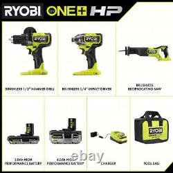 RYOBI Cordless Combo Kit 3-Tool 18-Volt Hammer Drill Impact Driver Recip Saw