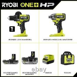 RYOBI ONE+THP 18V Brushless Cordless Hammer Drill / 4-Mode Impact Driver Kit