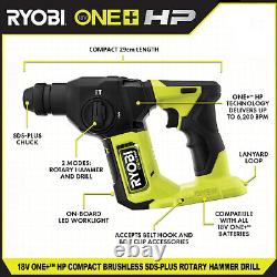 Ryobi 18V ONE+T HP Compact Brushless SDS-PLUS Rotary Hammer Drill (Body Only)