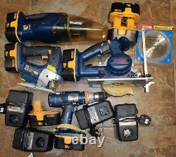 Ryobi ONE Cordless Power Tools 4 Tools 4x Chargers 7x Batteries with Carry Bag
