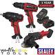 Sealey 3 Tool Cordless Combo Kit Sv20 Hammer Drill Wrench Cordless Grinder