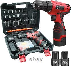 Tool Set Drill Cordless Hammer Drill Tool Kit 110Pcs Power gift dad fathers day