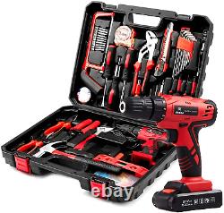 Tool Set Drill Cordless Hammer Drill Tool Kit 110Pcs Power gift dad fathers day