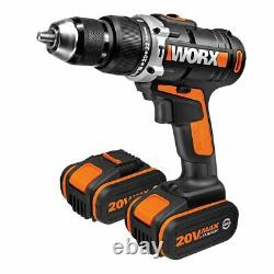 WORX WX372.7 18V (20V MAX) Cordless Combi Hammer Drill x2 4.0Ah Batteries