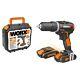 Worx Wx384 18v (20v Max) Brushless Cordless Combi Hammer Drill With X2 2.0ah