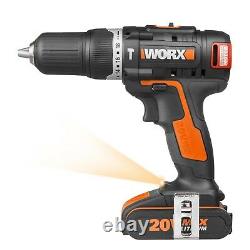 WORX WX384 18V (20V MAX) Brushless Cordless Combi Hammer Drill with x2 2.0Ah