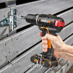 WORX WX384 18V (20V MAX) Brushless Cordless Combi Hammer Drill with x2 2.0Ah